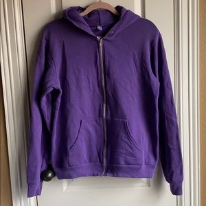 American Apparel Royal Purple Zip-Up Hoodie